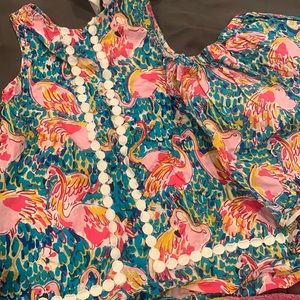 3T flamingo embroidered set